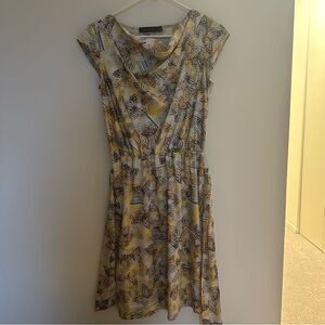 The limited XS golden summer butterfly girly feminine satin belted dress